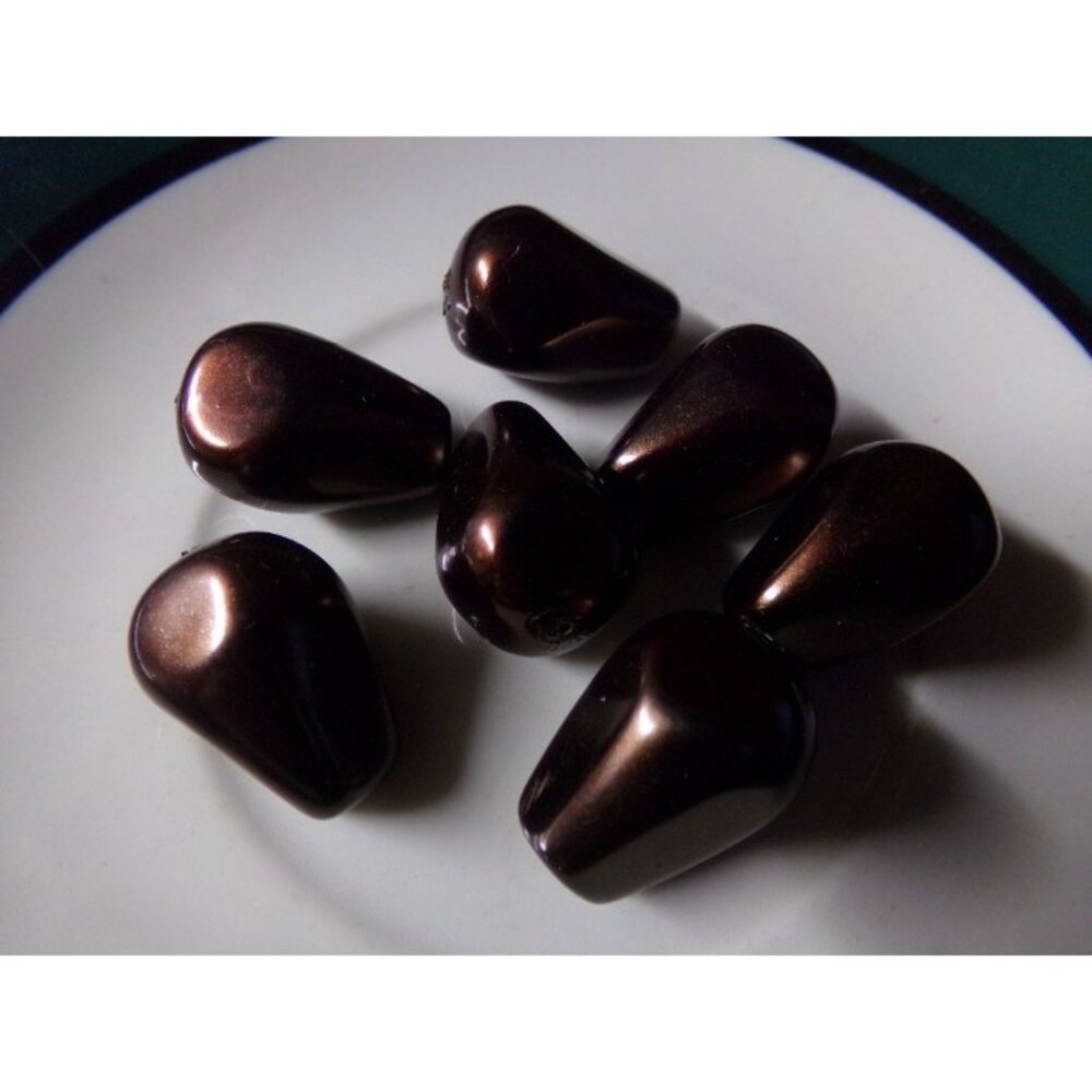 Brown Pearly Glass Beads